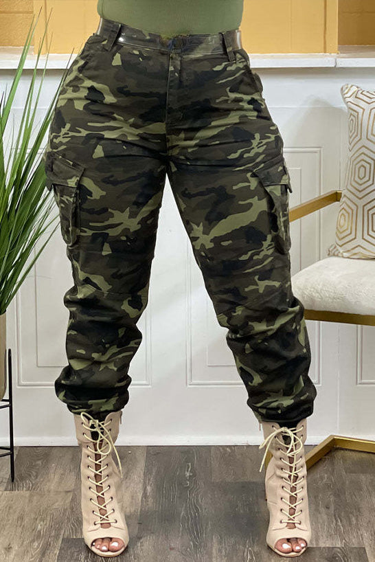 Camouflage Cargo Pants - Slim Fit Lavish Daily