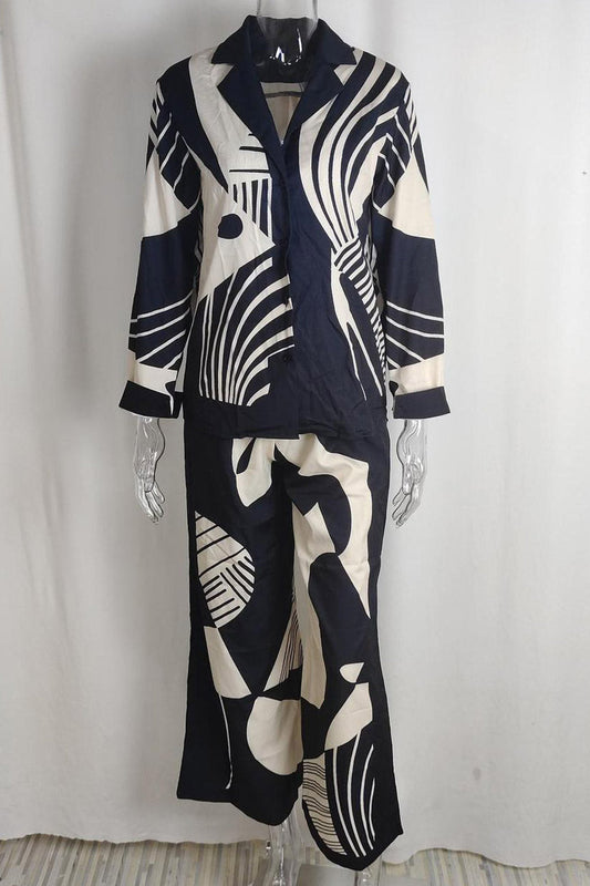 Printed Shirt and Pant Set Lavish Daily