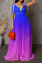 Sleeveless V-neck Pleated Maxi Dress Lavish Daily