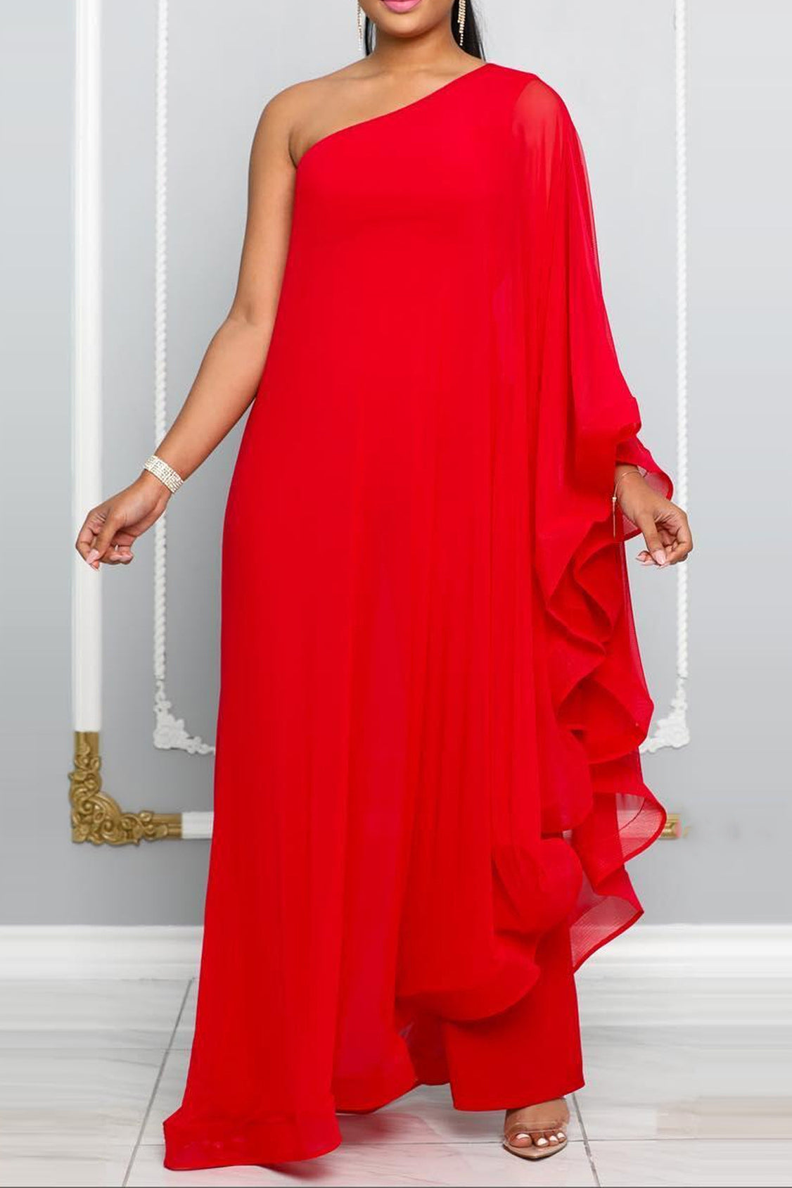 One Shoulder Batwing Jumpsuits Lavish Daily