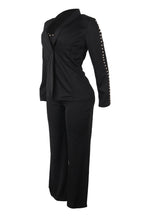 Elegant Pearl Lapel Blazer Three-Piece Set Lavish Daily