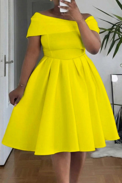 Off-Shoulder Fit & Flare Midi Dress Lavish Daily