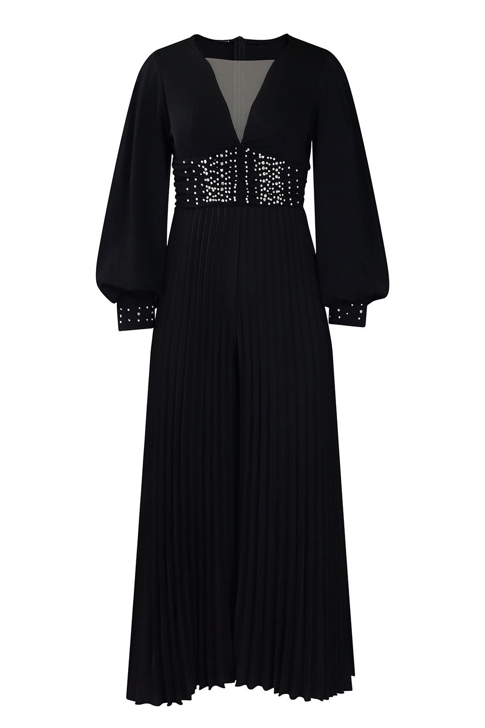 Plus Size Beaded Mesh Wide-Leg Jumpsuit Lavish Daily