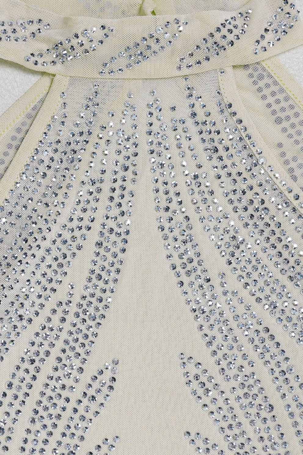 Sheer Silver Illusion Halter Maxi Gown Lavish Daily