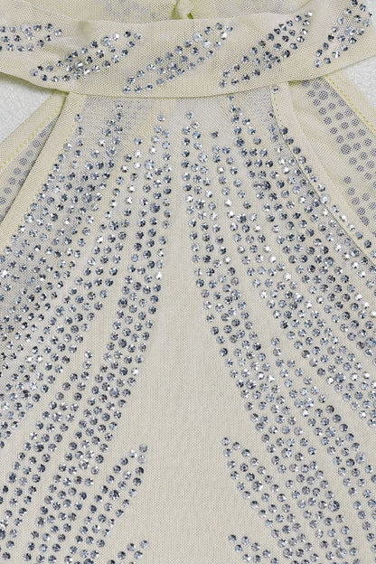 Sheer Silver Illusion Halter Maxi Gown Lavish Daily
