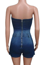 Pleated Denim Mini Dress Lavish Daily
