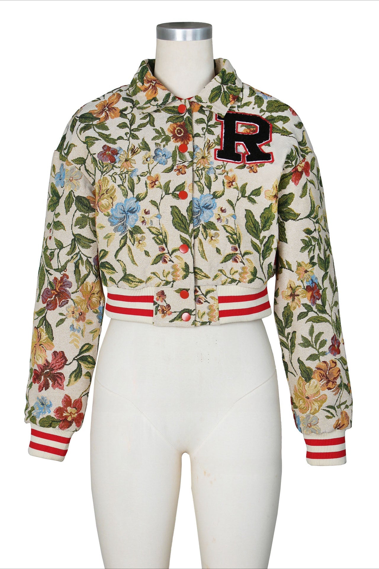 Cropped Tapestry Varsity Jacket Lavish Daily