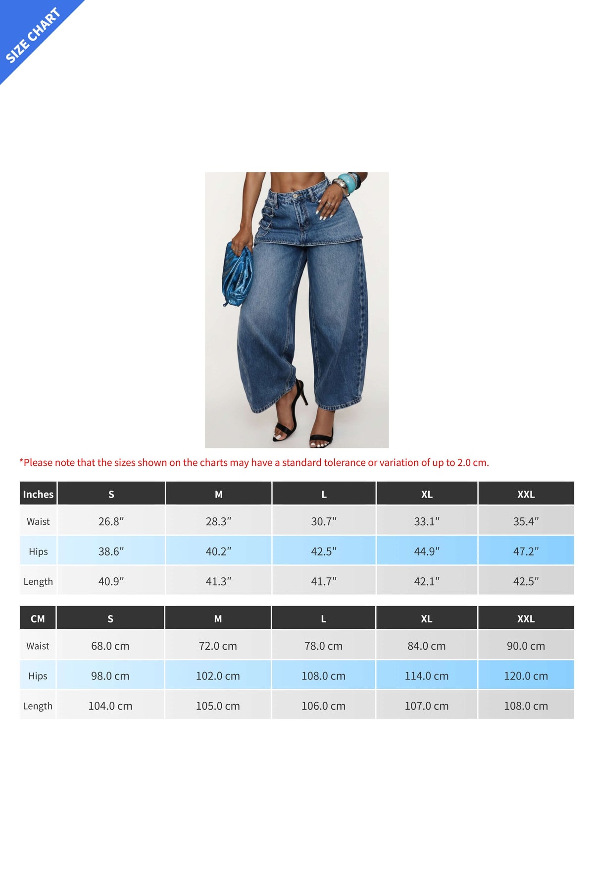 Skirt Overlay Wide Leg Baggy Jeans LavishDaily