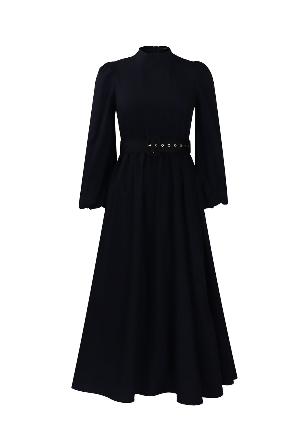 High Neck Puff Sleeve Evening Large Hem Dresses Lavish Daily