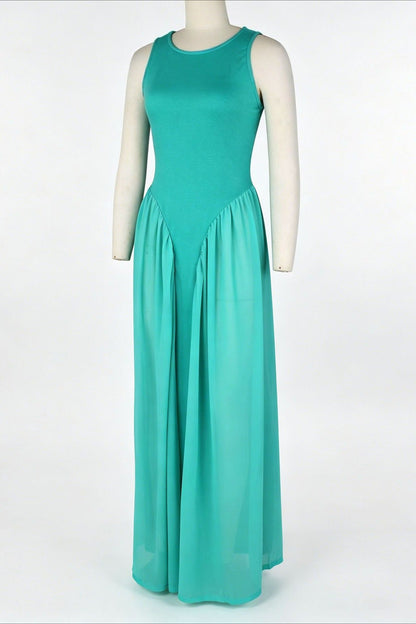 Spliced Chiffon Pleated Maxi Dress Lavish Daily