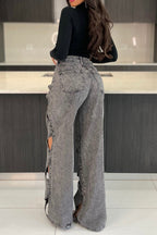 Trendy Wide Leg Jeans Lavish Daily