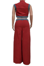 Striped Cropped Top Denim Pant Sets Lavish Daily