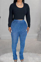 Striped Fuzzy Leggings Lavish Daily