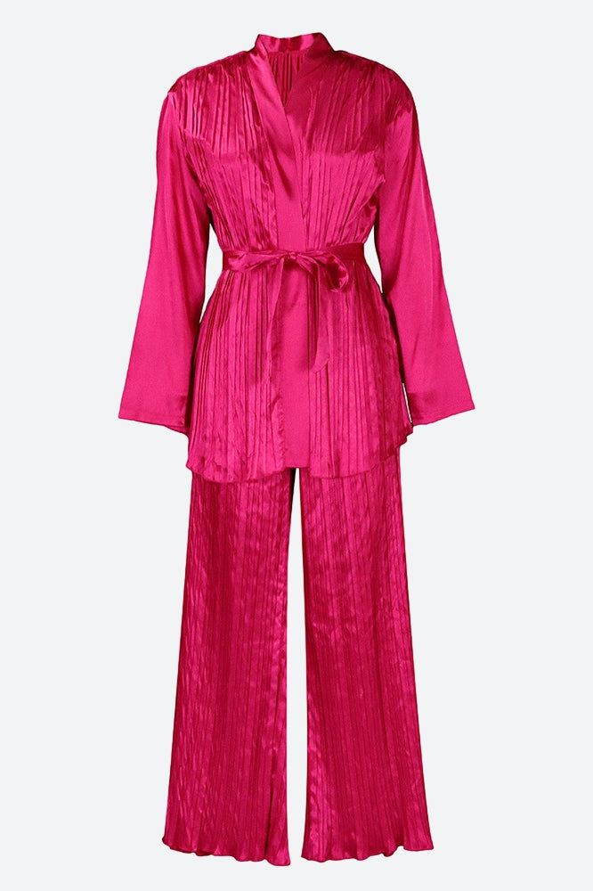 V Neck Long Sleeve Tops Wide Leg Pants Set Lavish Daily