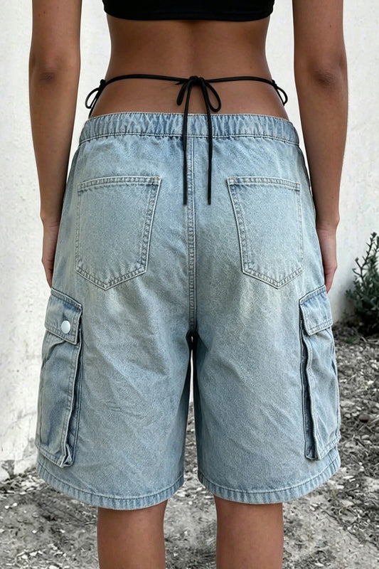 Baggy Drawstring Cargo Shorts LavishDaily