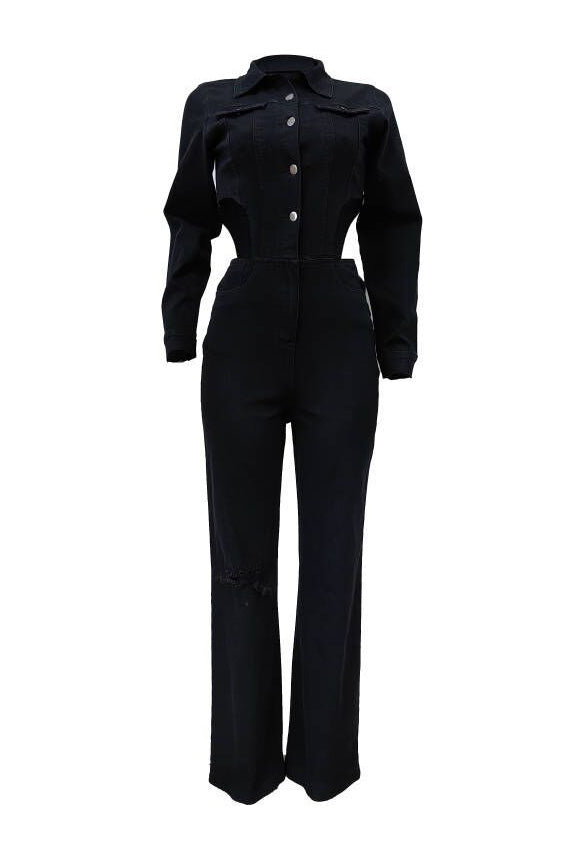 Cut-Out Casual Stretch Jumpsuit Lavish Daily