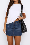 Retro Slim Stretch Denim Mini Skirt Lavish Daily