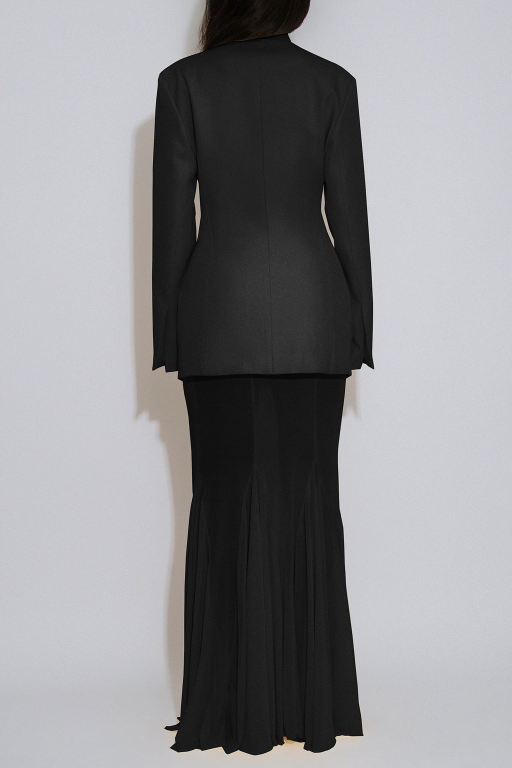 Collarless Blazer and Mesh Skirt Set Lavish Daily