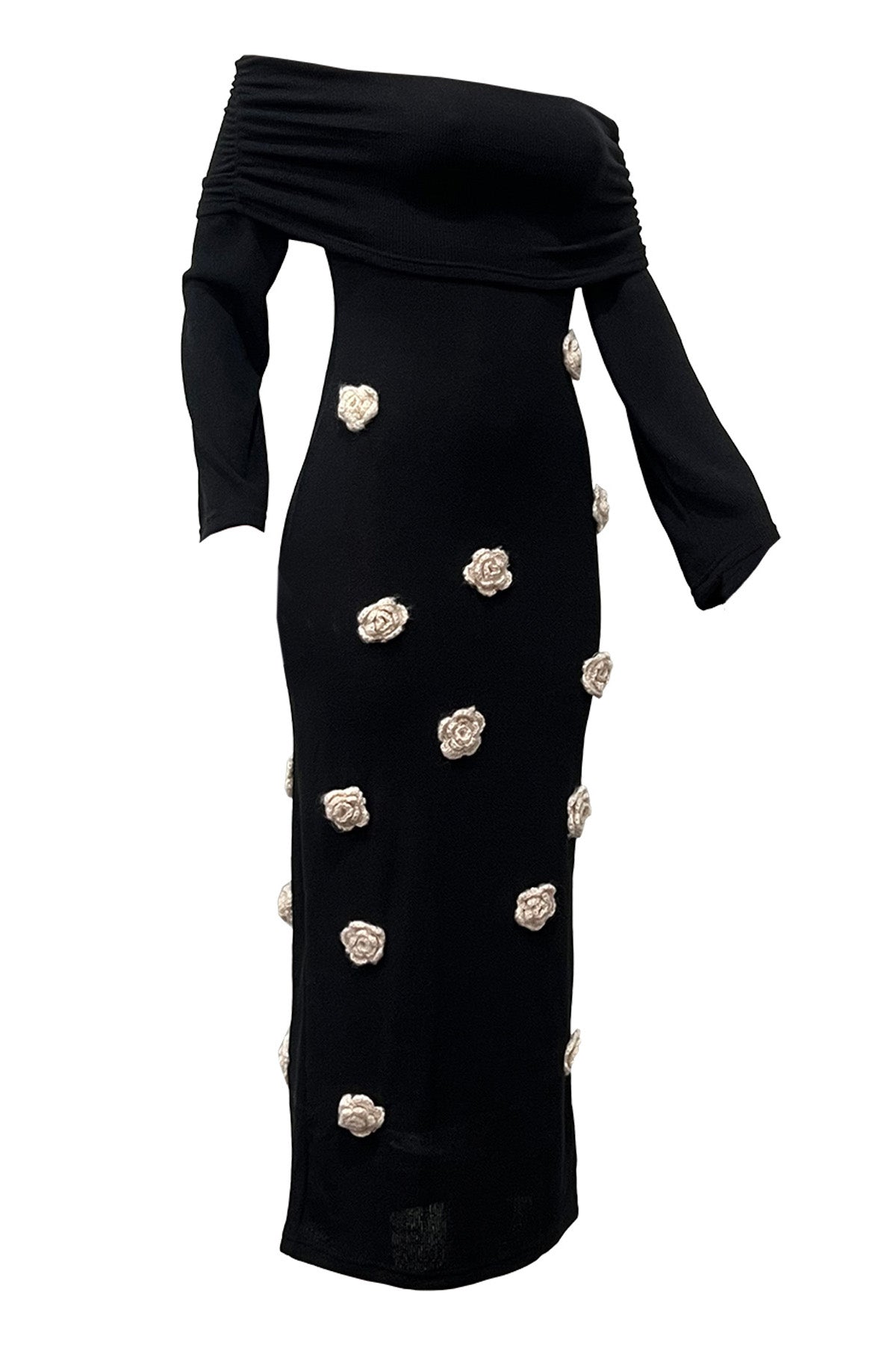 Off Shoulder Knit Maxi Dress Lavish Daily