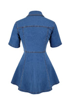 Short Sleeve Denim Mini Dress Lavish Daily