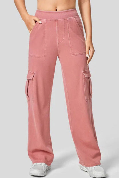 High Rise Wide Leg Cargo Jeans Lavish Daily
