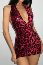 Deep V Backless Mini Dress Lavish Daily