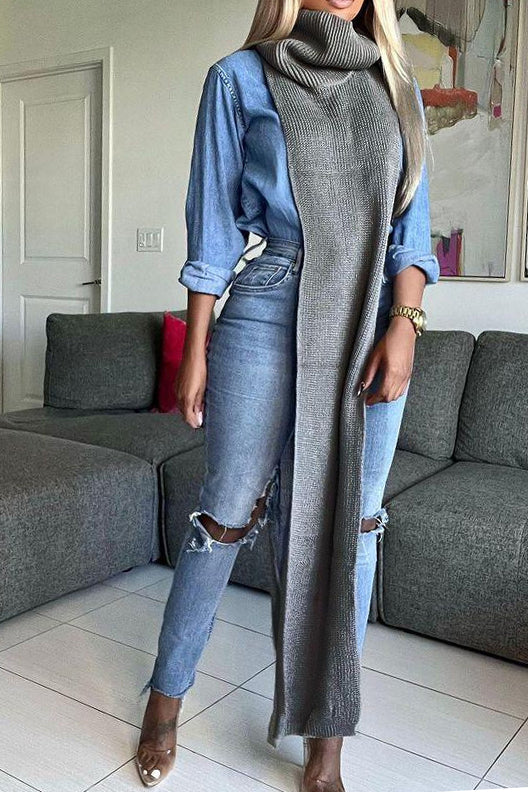 Knit Sleeveless Sweater Dress Lavish Daily