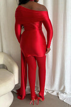 One-Shoulder Lapel Mini Dress Lavish Daily