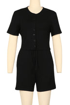 Short Sleeve Top & Ribbed Shorts 2 Piece Sets Lavish Daily