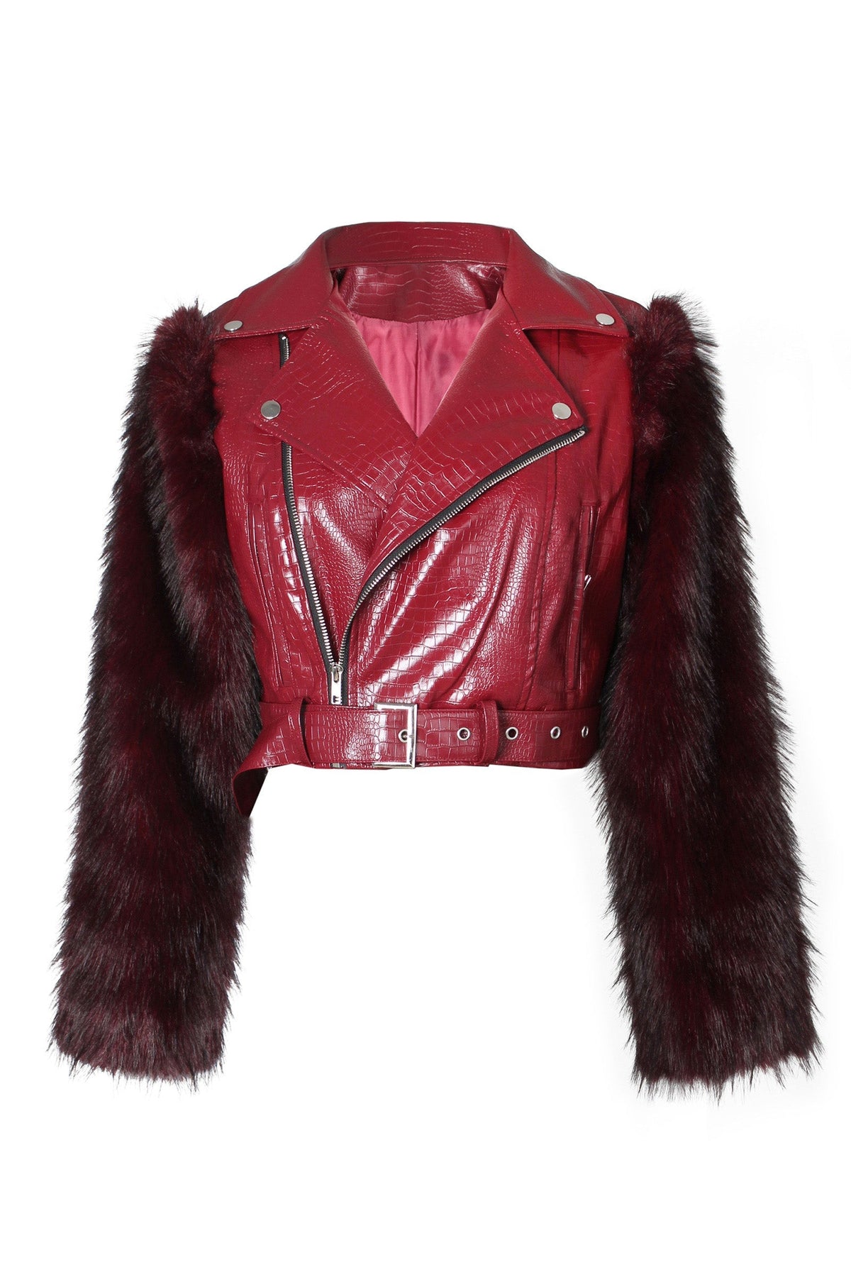 Faux Fur Trim Faux Leather Jacket Lavish Daily