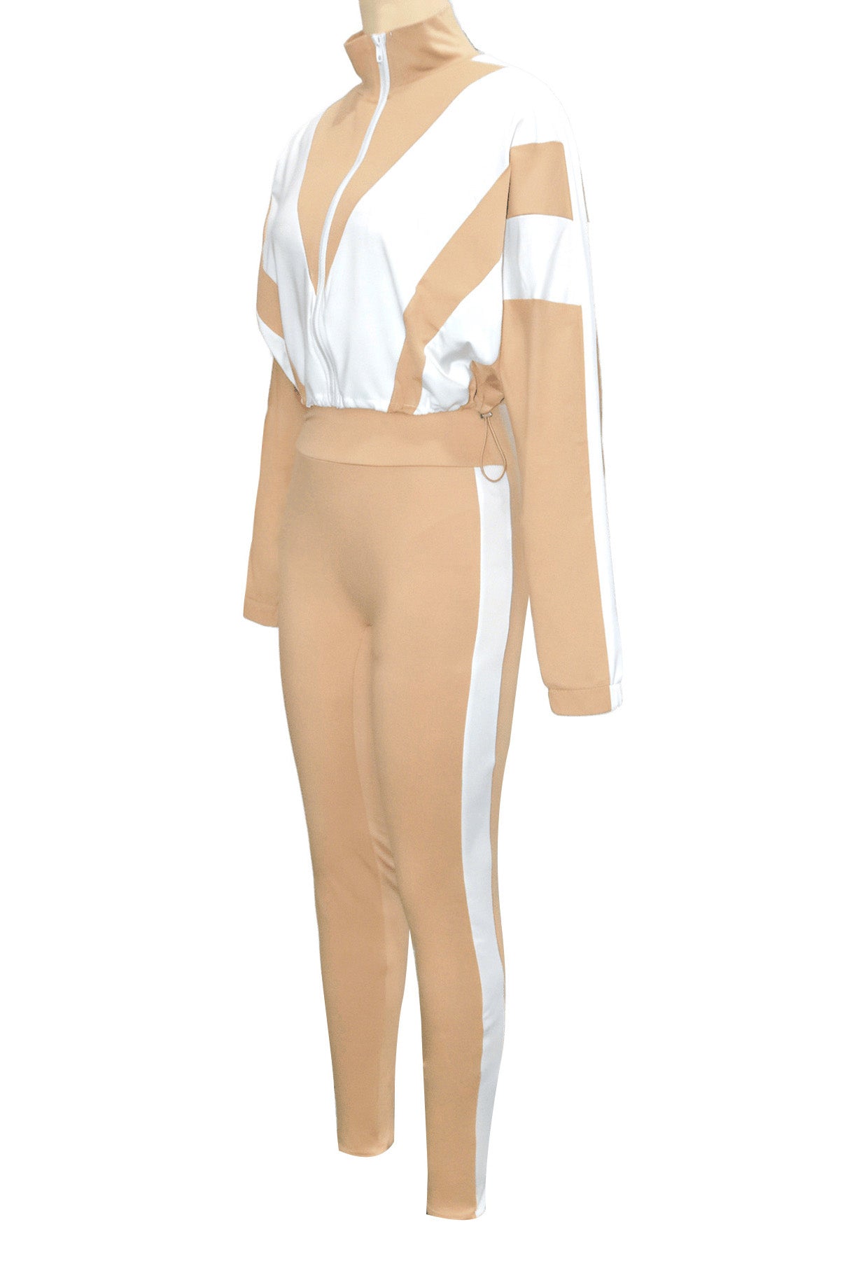 Sporty Color Block 2-Piece Tracksuit Lavish Daily