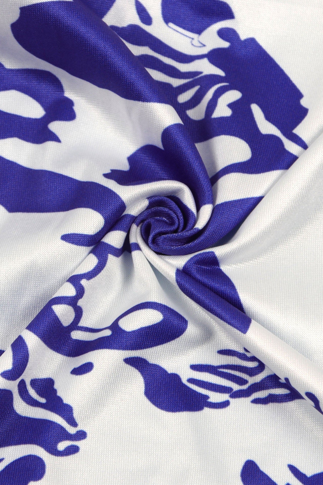 Long Strapless Dress With Slits and Tropical Print Lavish Daily