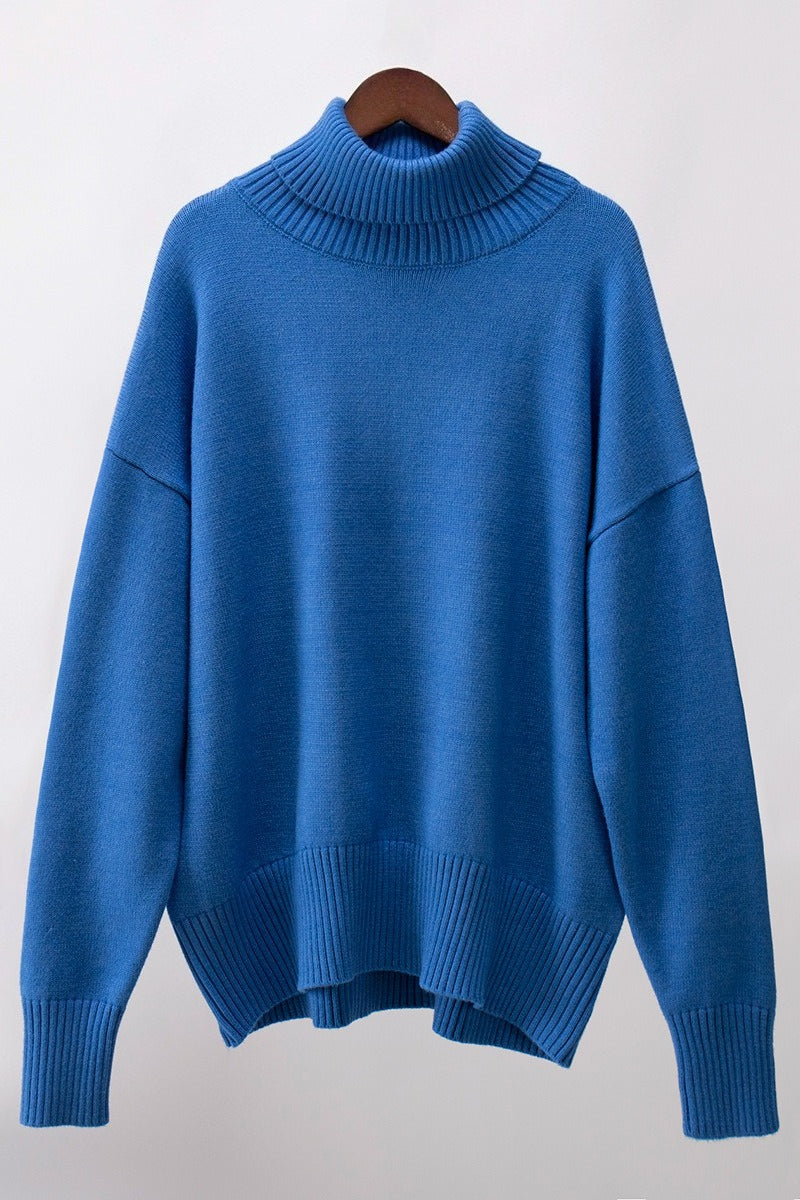 Turtleneck Long Sleeve Sweater Lavish Daily