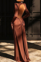 Cutout Long Sleeve Maxi Dress Lavish Daily