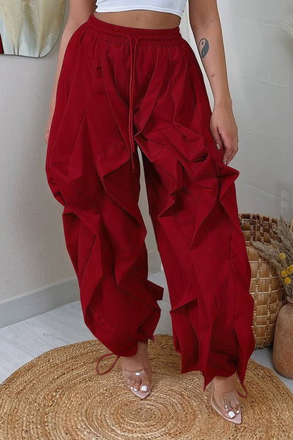 Patchwork Cargo Lantern Jogger Pants Lavish Daily