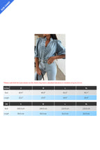 Vintage Lantern Sleeve V-Neck Denim Shirt Lavish Daily