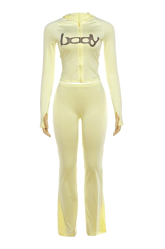 Zip Up Long Sleeve Top and Pants Set LavishDaily