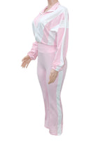 Sporty Color Block 2-Piece Tracksuit Lavish Daily