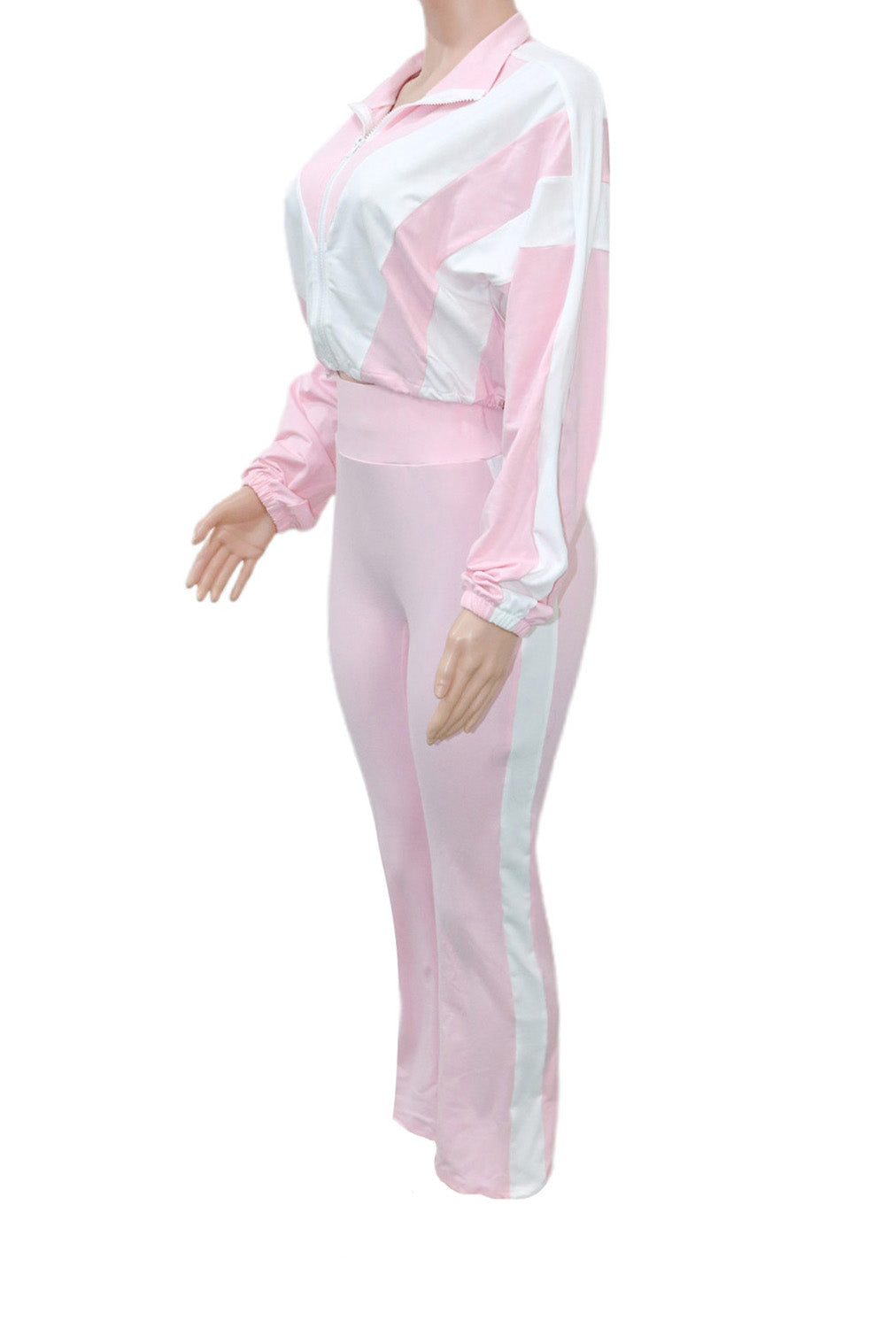 Sporty Color Block 2-Piece Tracksuit Lavish Daily