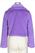 Faux Leather Lapel Short Jacket Lavish Daily