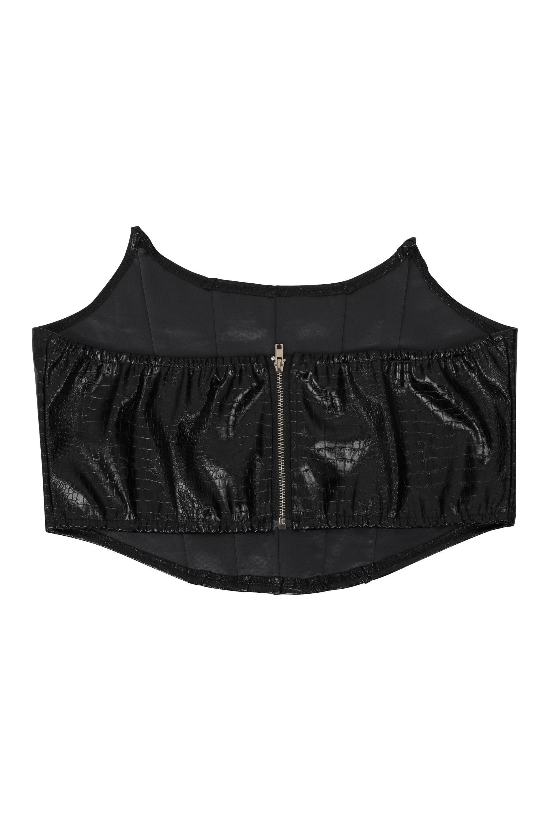 Corset Cutout PU Leather Cargo Set Lavish Daily