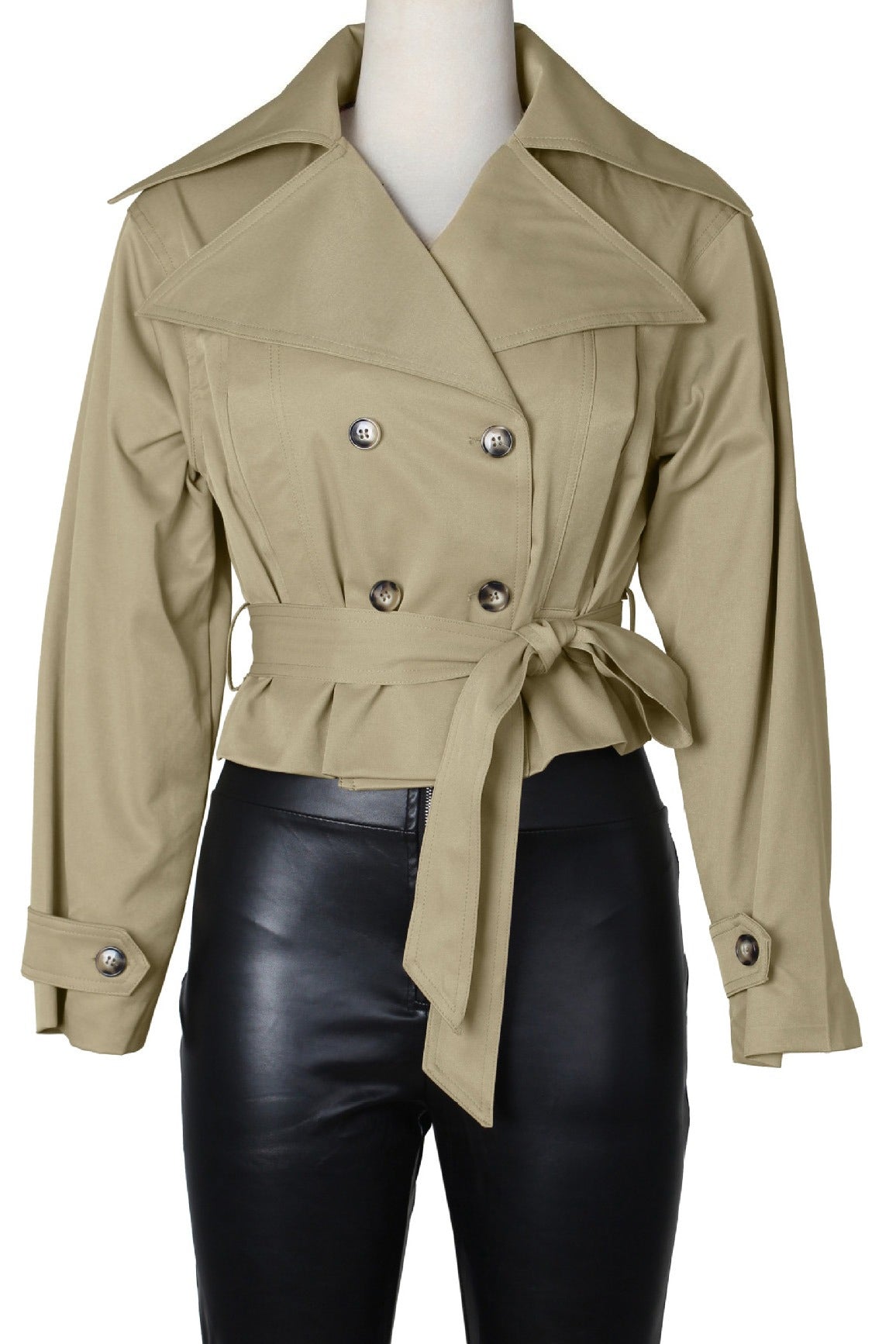 Cropped Trench Coat Lavish Daily