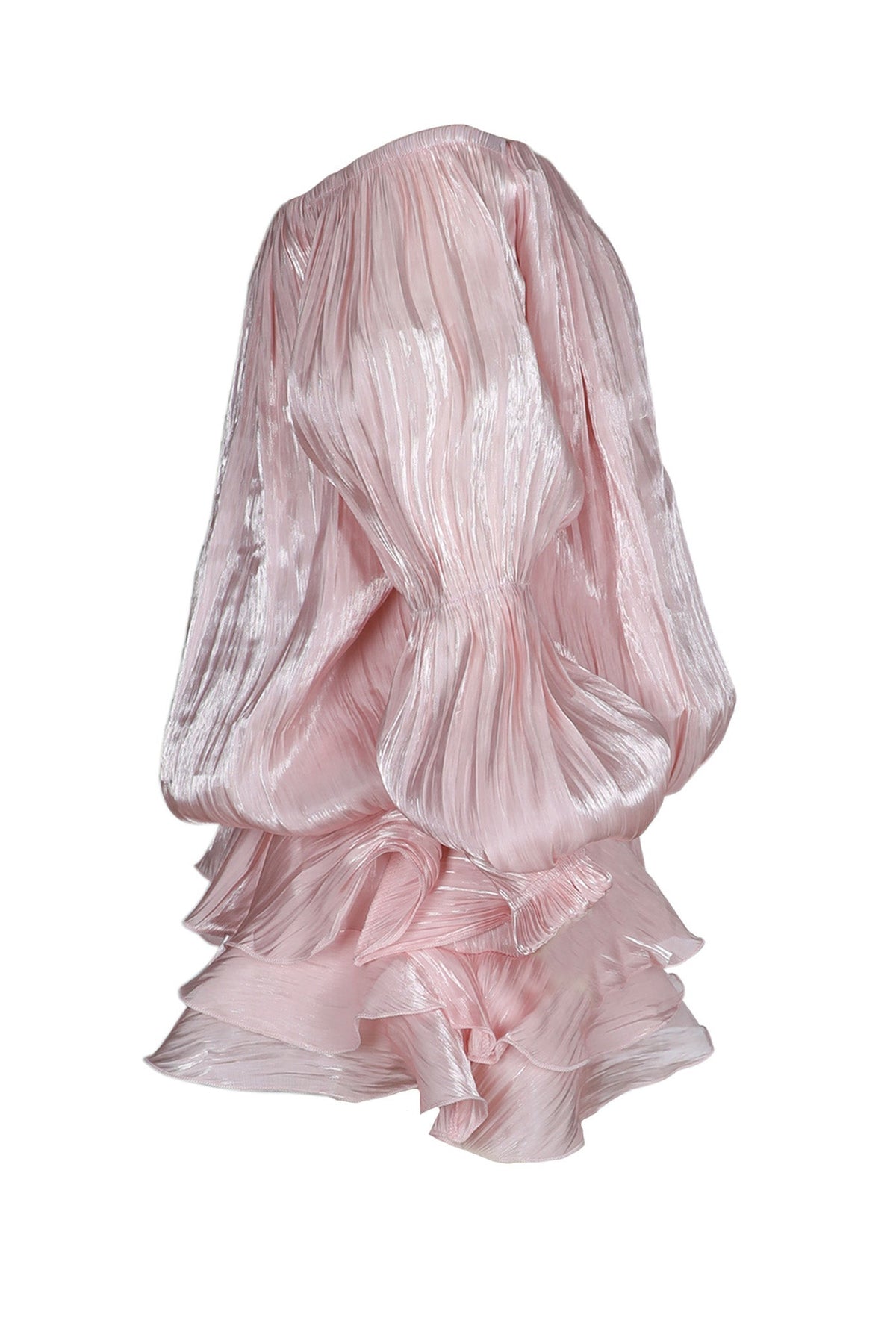 Plisse Off-Shoulder Tiered Mini Dress Lavish Daily
