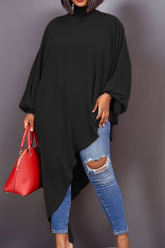 Asymmetrical Hem Shirt Dress Lavish Daily