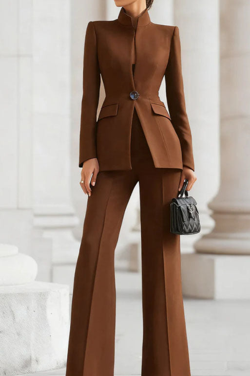 Single Button Blazer and Pants Set Lavish Daily