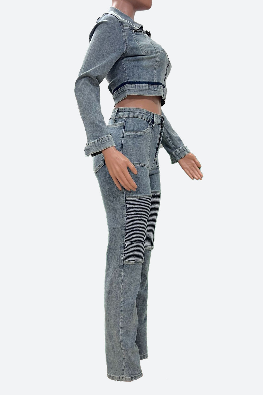 Denim Jacket & Pants Set Lavish Daily