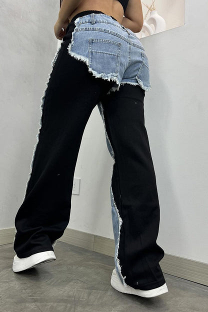 Patchwork Denim Jeans Lavish Daily