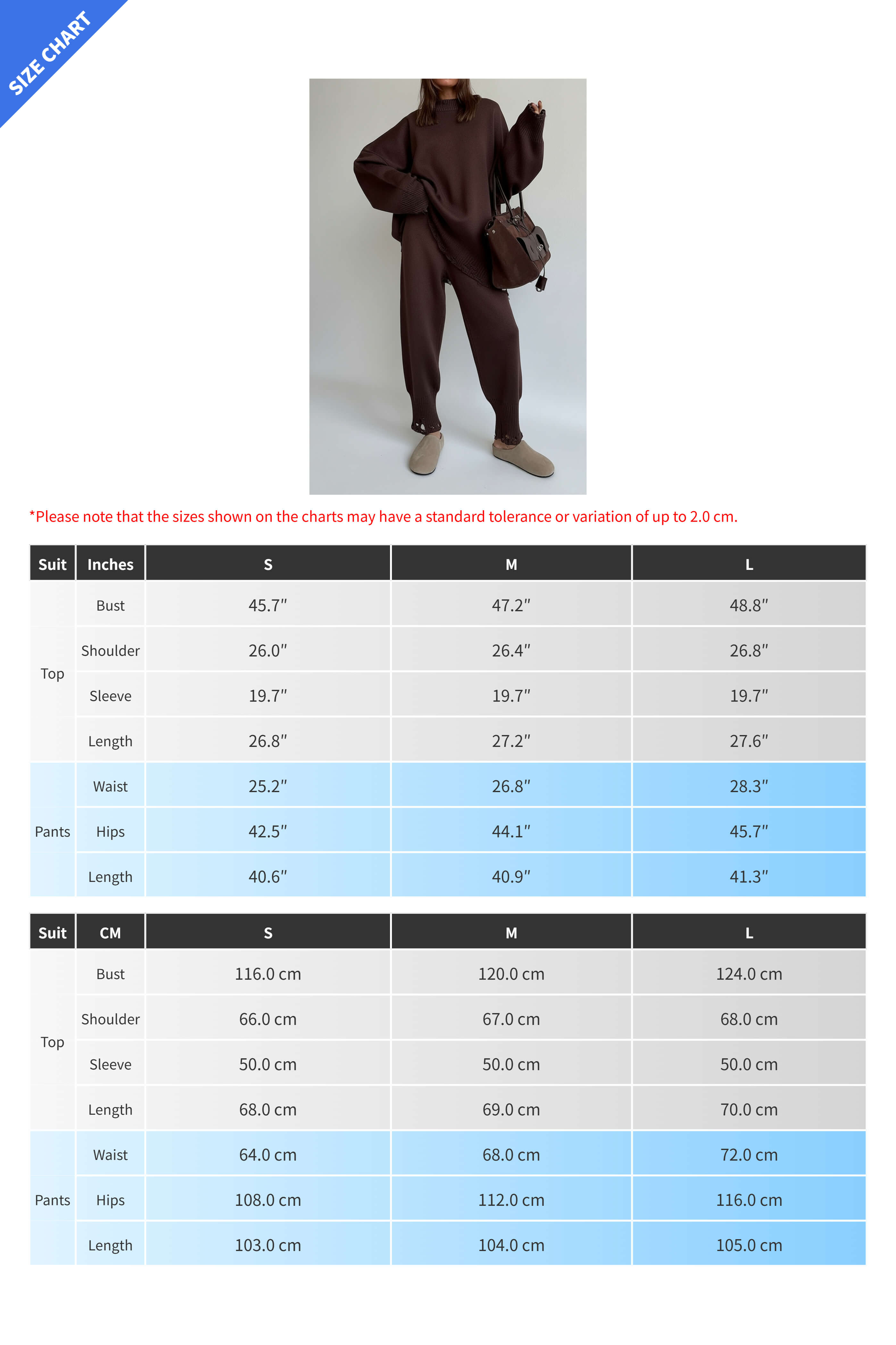 Distressed Knit Pants & Crew Neck Sweater Set Lavish Daily