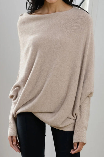 Solid Crew Neck Long Sleeve Top Lavish Daily