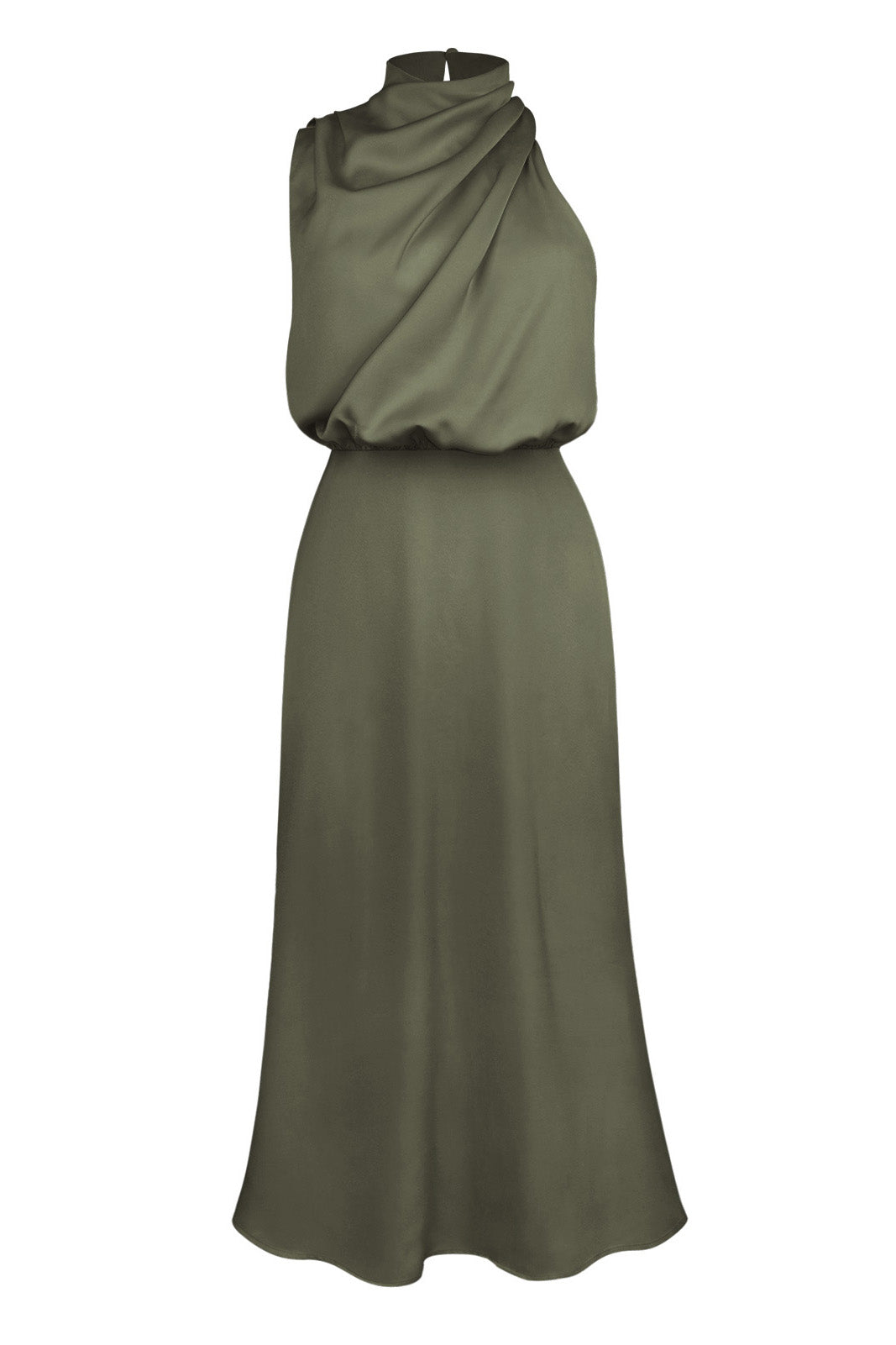 Satin Mock-Neck Slip Dress Lavish Daily